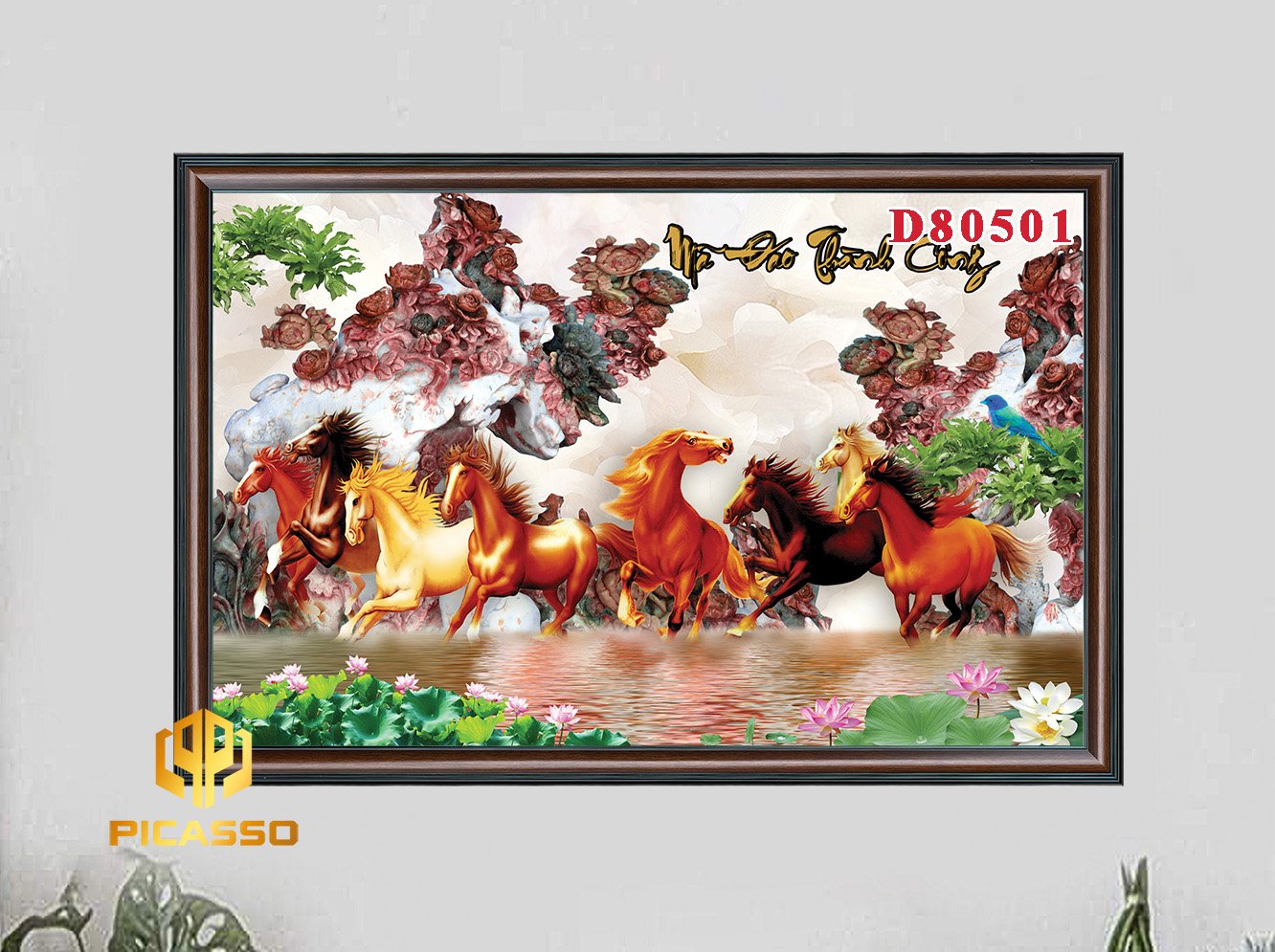 D805 32 Tranh kính cường lực Bát mã tung hoành