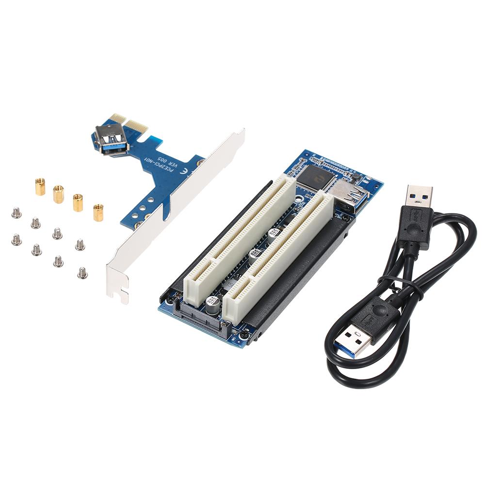 PCI-E to PCI Adapter Card PCI-E to Dual PCI Slot Expansion Card Support Capture Card/Golden Tax Card/Sound Card