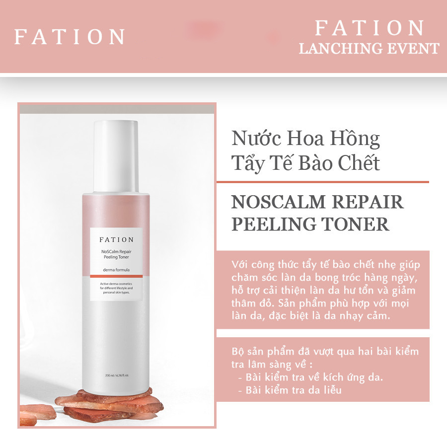 Nước Hoa Hồng Tẩy Tế Bào Chết FATION NoSCalm Repair Peeling Toner 200ml