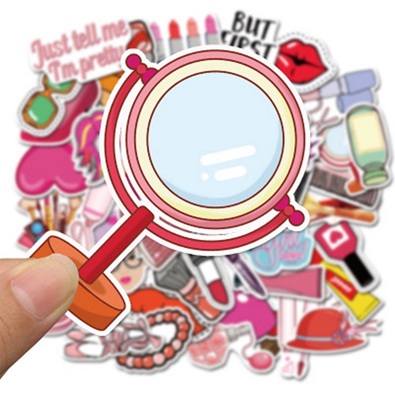 Sticker 50 miếng hình dán Makeup Girls