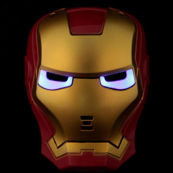 Mặt nạ siêu nhân người sắt phát sáng-Mặt nạ trung thu người sắt Iron Man mang đèn có nhạc