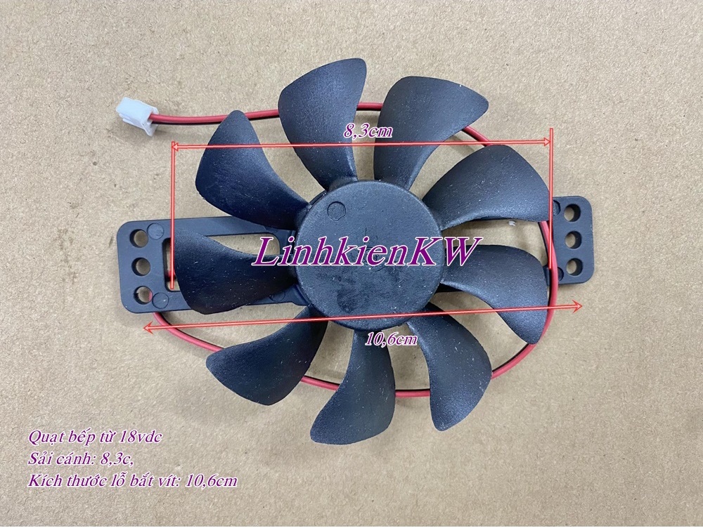 Quạt bếp từ 18vdc sải cánh 8.3cm