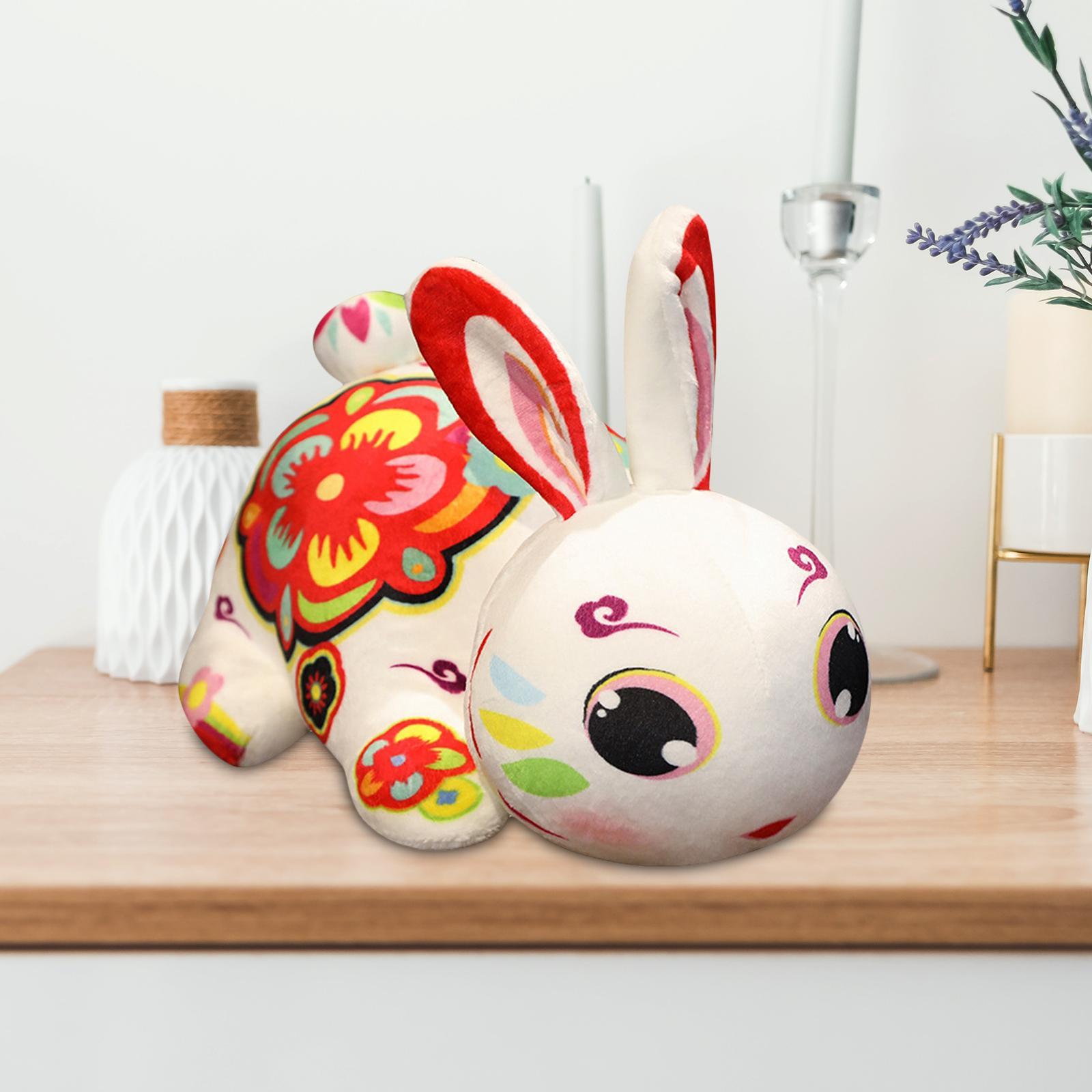 Rabbit Plush Toy Cartoon Ornament Plush Animal Doll for New Year