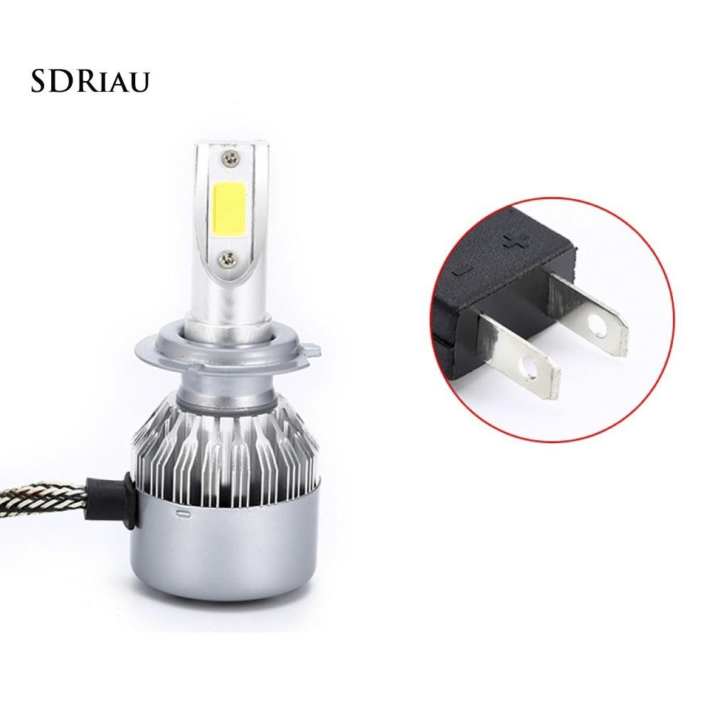 2 Đèn Pha Siêu Sáng C6 H1/H4/H7 6000k Cho Xe Hơi