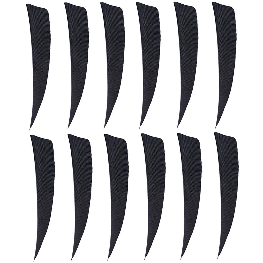 12Pcs Shield Shape Turkey Feather Arrow Archery Hunting Fletching For DIY Vanes