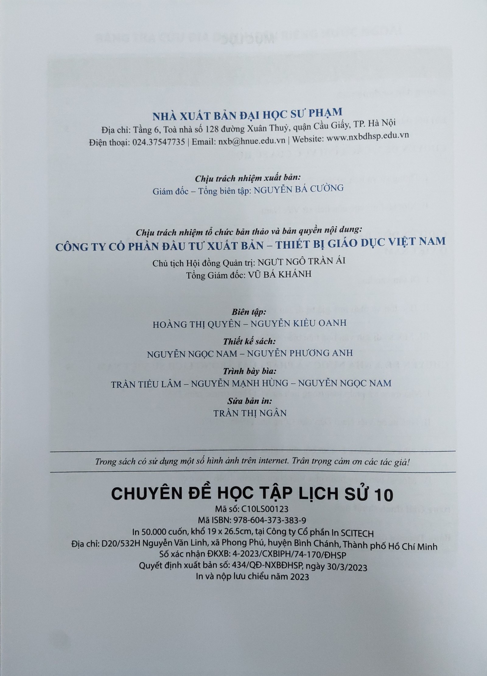 Chuyên đề học tập môn Lịch Sử lớp 10