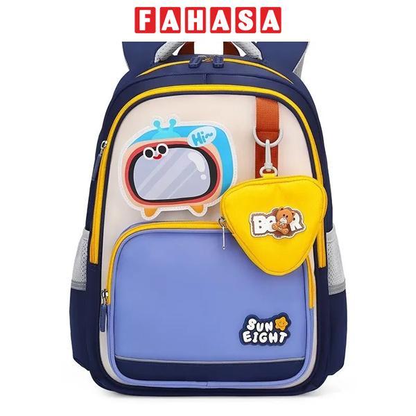 Ba Lô Chống Gù - Sun Eight 22286 - Màu Xanh Navy + Vàng