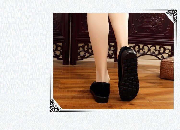 Giày cho người già , giày vải hoa hồng bà_113