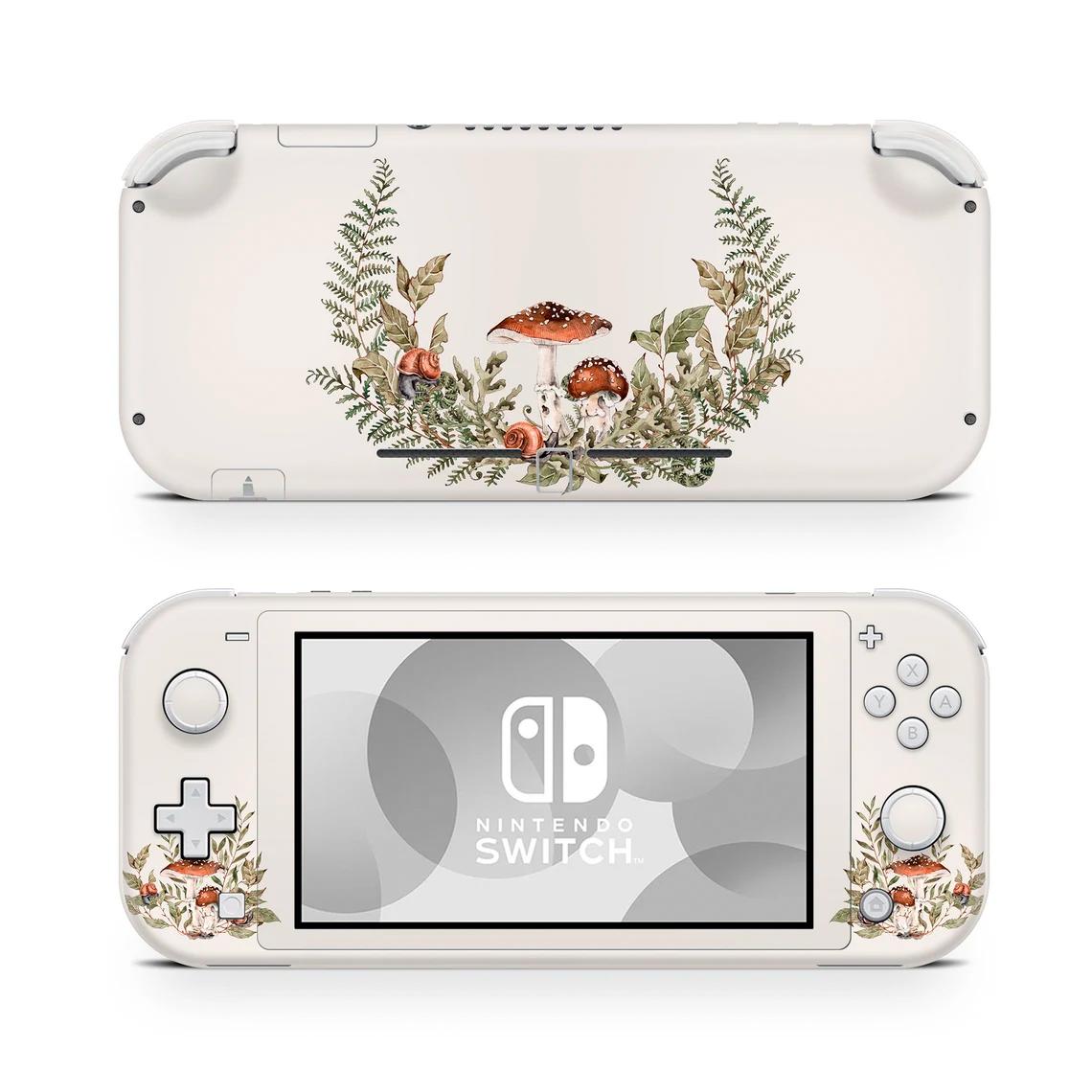 Skin decal dán Nintendo Switch Lite mẫu nấm rừng (dễ dán, đã cắt sẵn)