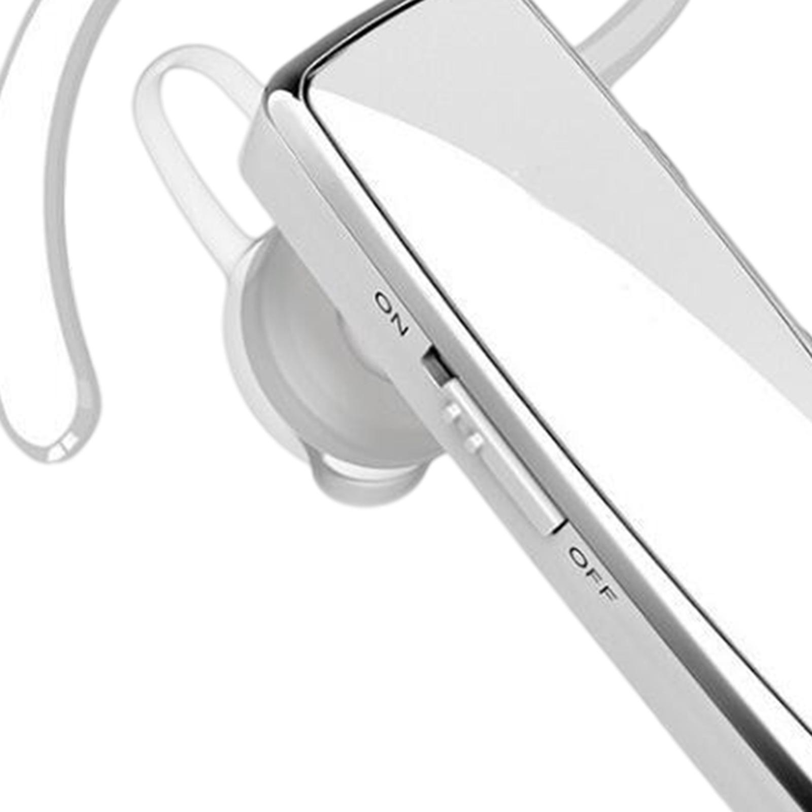Bluetooth Headset Wireless Earpiece Business Workout Trucker Driving White