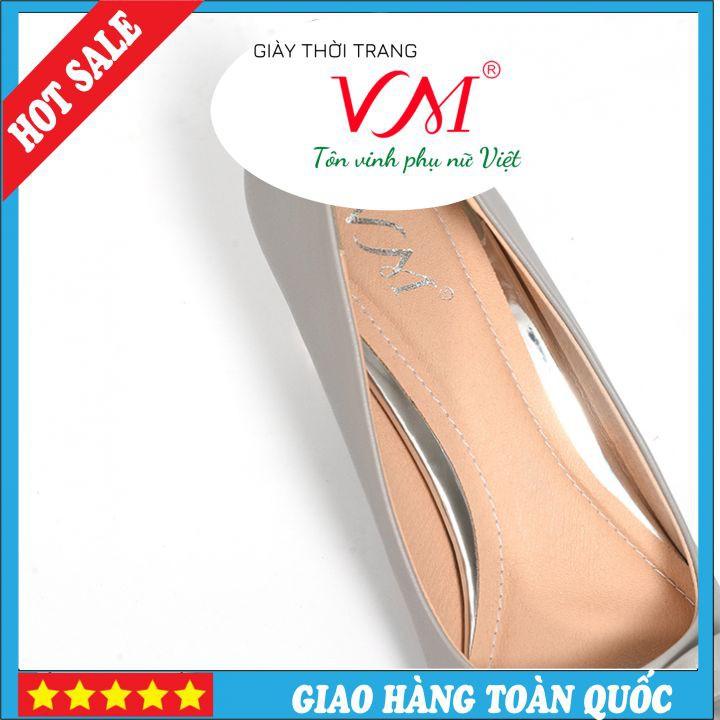 Giày Cao Gót 5 Phân Mũi Nhọn, Họa Tiết Nơ, Màu Ghi - HT16A.5F.Ghi(V)