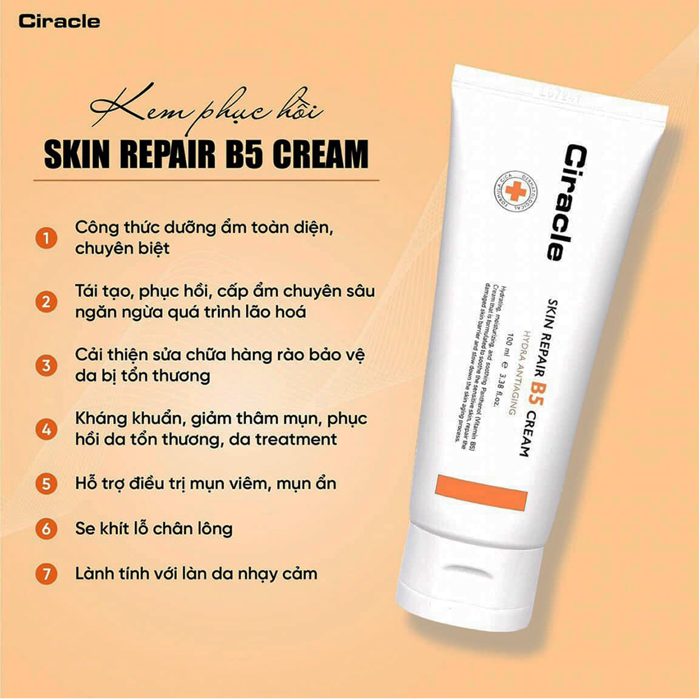 Kem dưỡng phục hồi da Ciracle Skin Repair B5 Cream 100ml