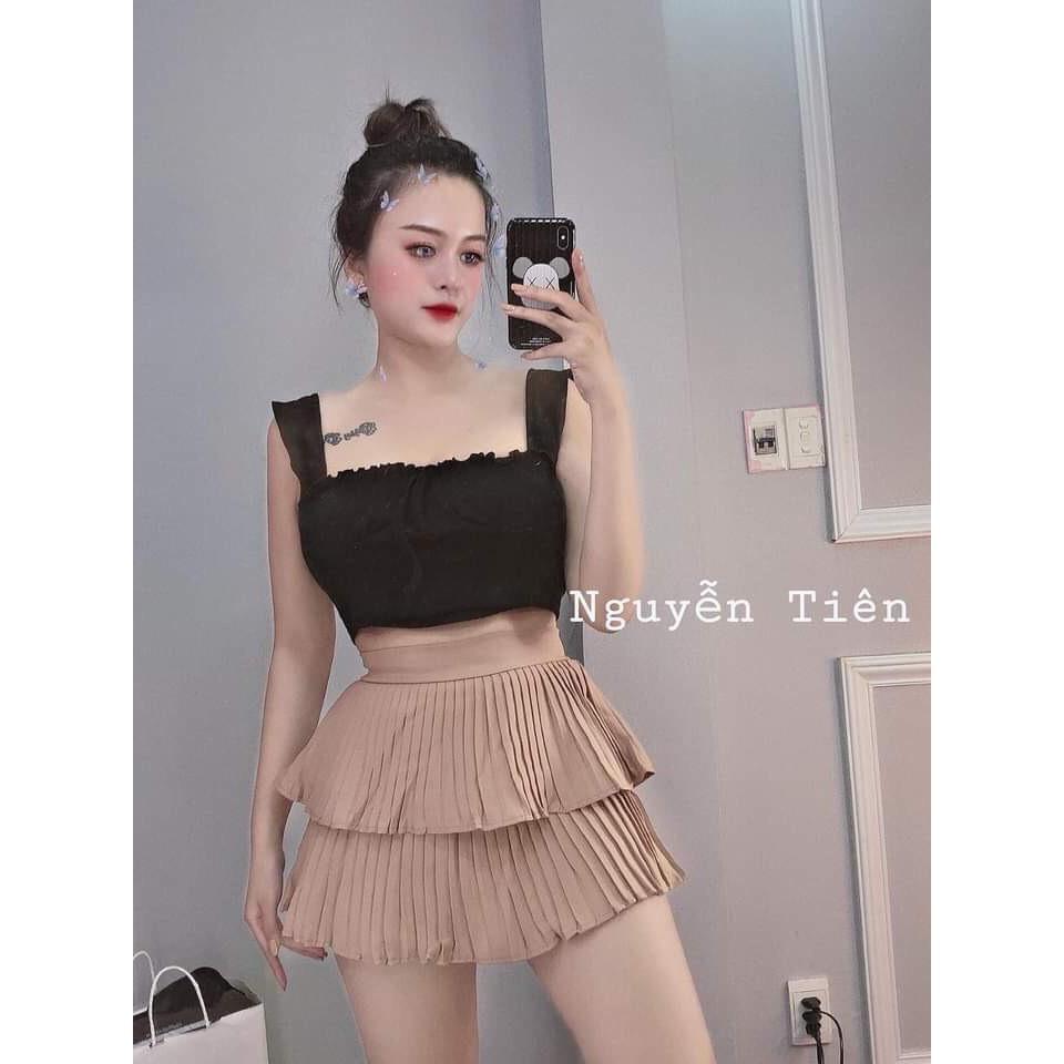 Áo Crop Top 4 Màu Trắng/ Đen/ Hồng Tím
