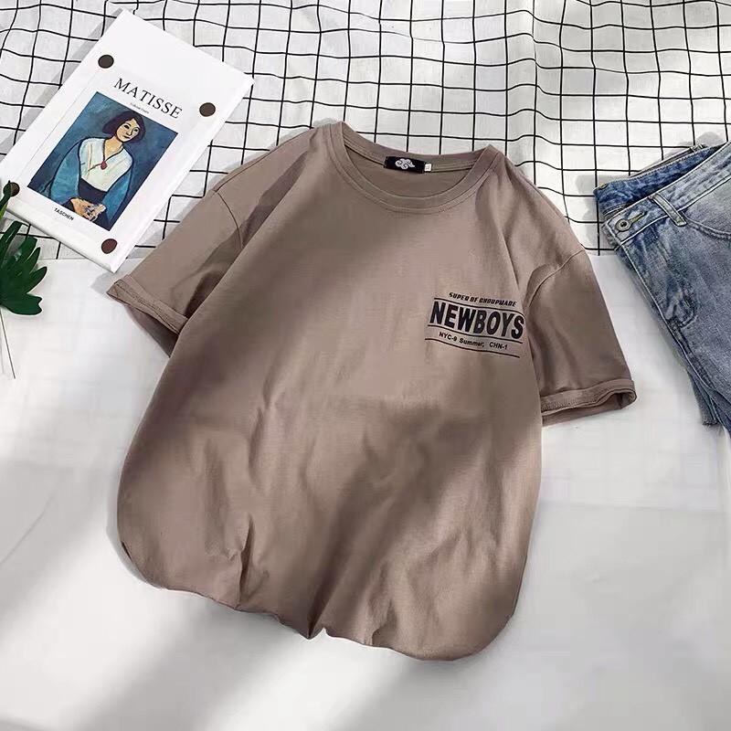 Áo thun tay lỡ form rộng họa tiết NEW BOY - Unisex nam nữ đều mặc được