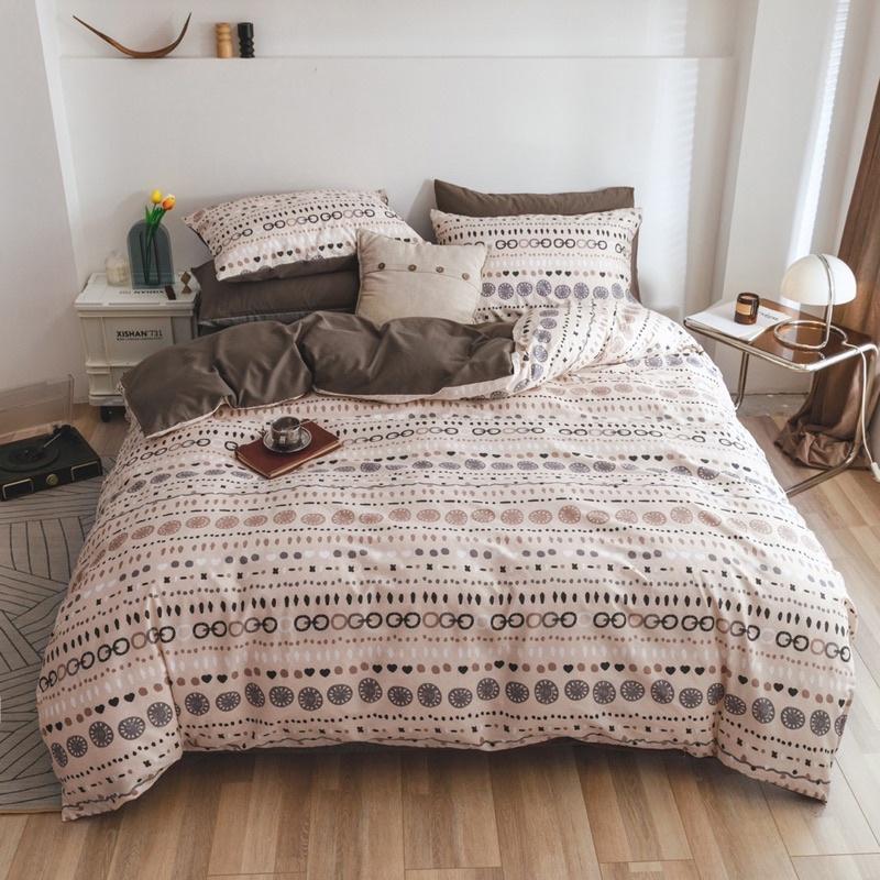 Set Cotton Living Hàng Nhập Khẩu Cao Cấp 4 Món Xám Tam Giác Hiện Đại