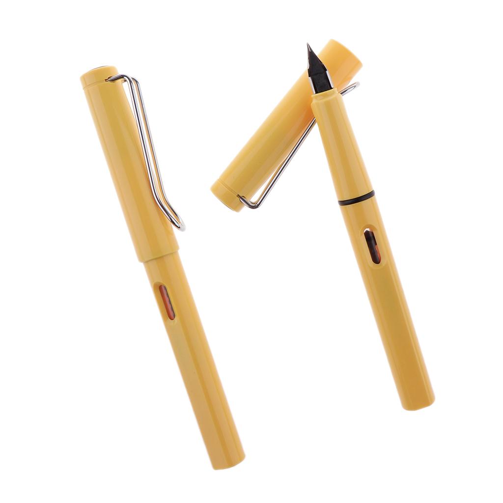 Nice Smooth Surface Colorful Plastic Design Fountain Pen Silver Color Metal Hooks Ink Pen Fine Nib Portable