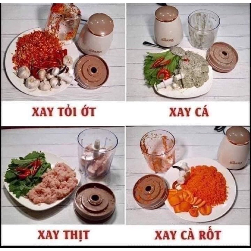Máy xay thực phẩm nhà bếp với 4 lưỡi dao siêu tốc nhỏ gọn và tiện lợi tiết kiệm thời gian