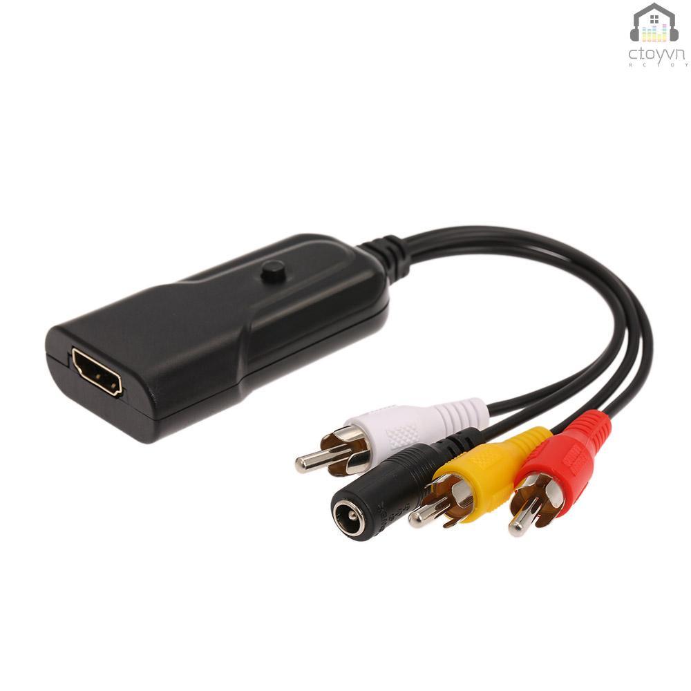 Đầu chuyển đổi từ HD sang AV CVBS 1080P sang AV cho NTSC PAL chuẩn TV máy tính PS3 VCR Monitor HD 2 AV CVBS