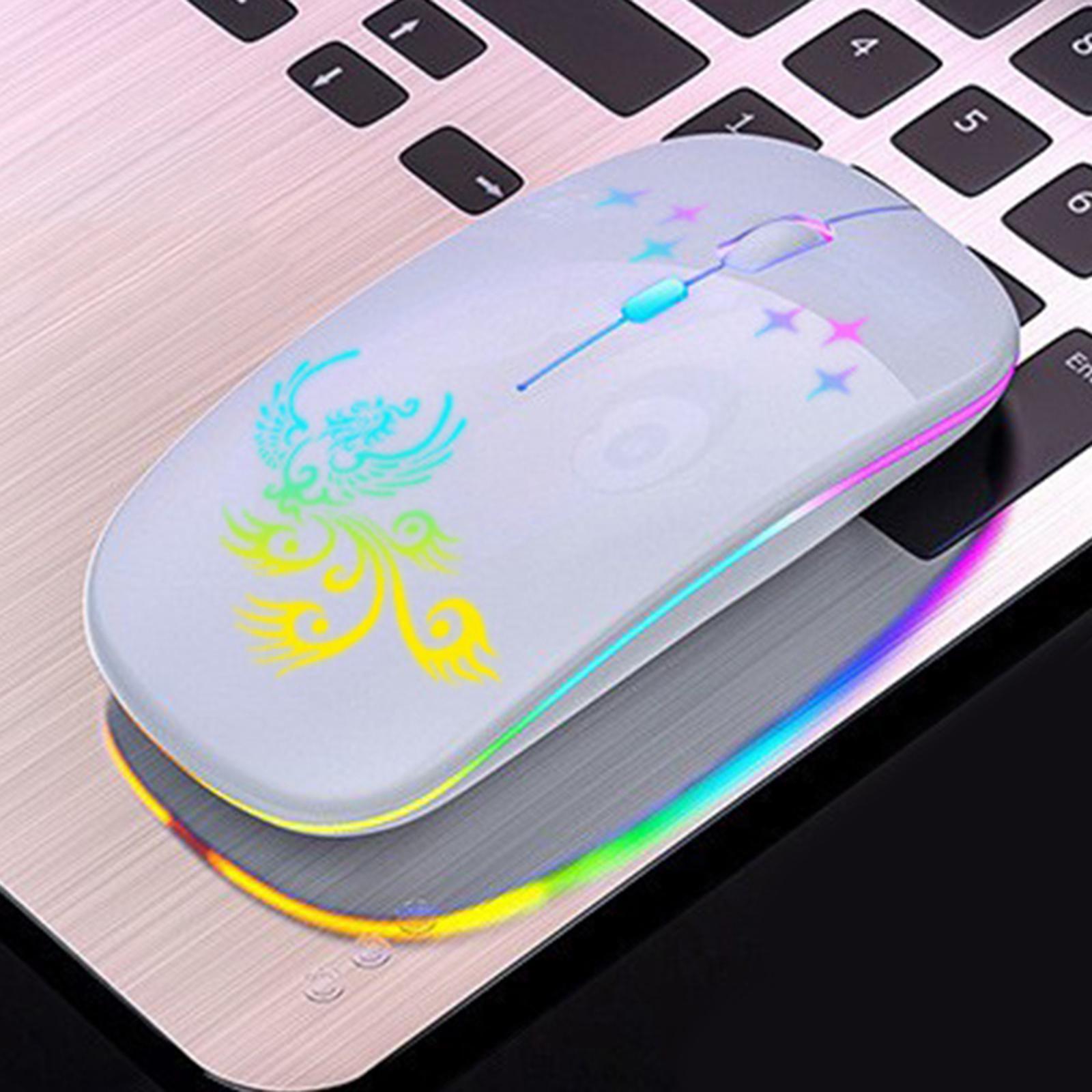 Wireless Mouse.0.2 2.4G Rechargeable for Laptop Notebook Desktop White