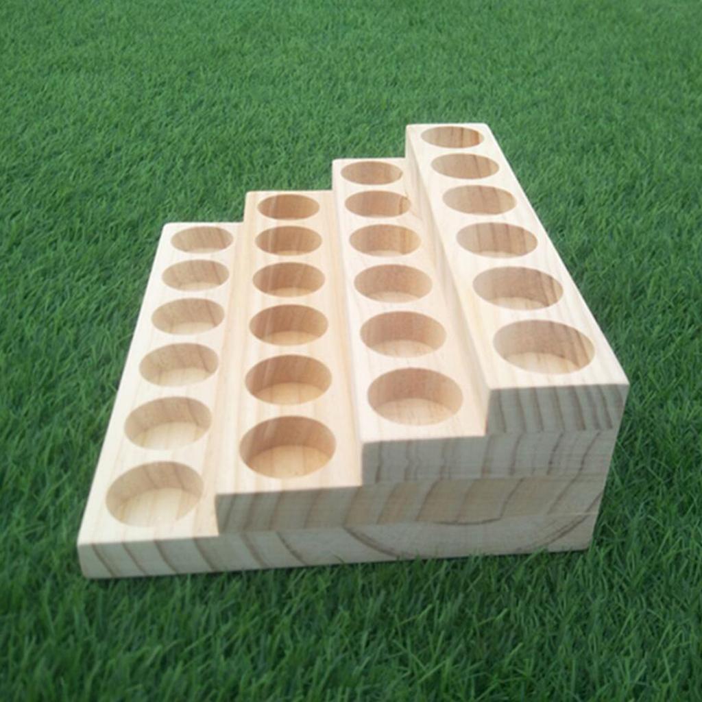 Wooden Essential Oil Storage Rack Aromatherapy Organizer Wood Display Stand - 06