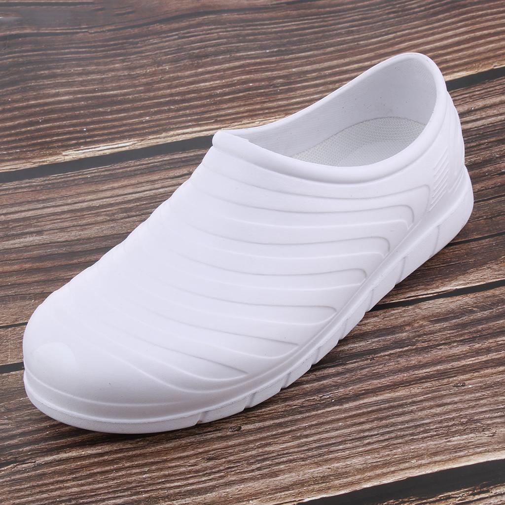 Unisex Non Slip Chef Clog Oil Water Resistant Work Lightweight Shoe White 37