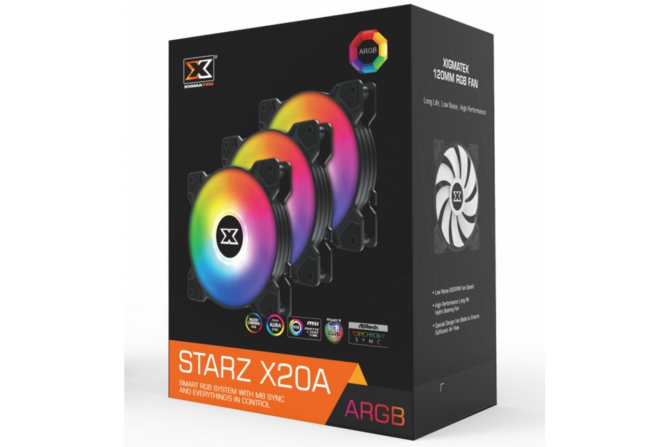 Bộ 3 Fan XIGMATEK STARZ X22A ARGB Black - Hàng Chính Hãng