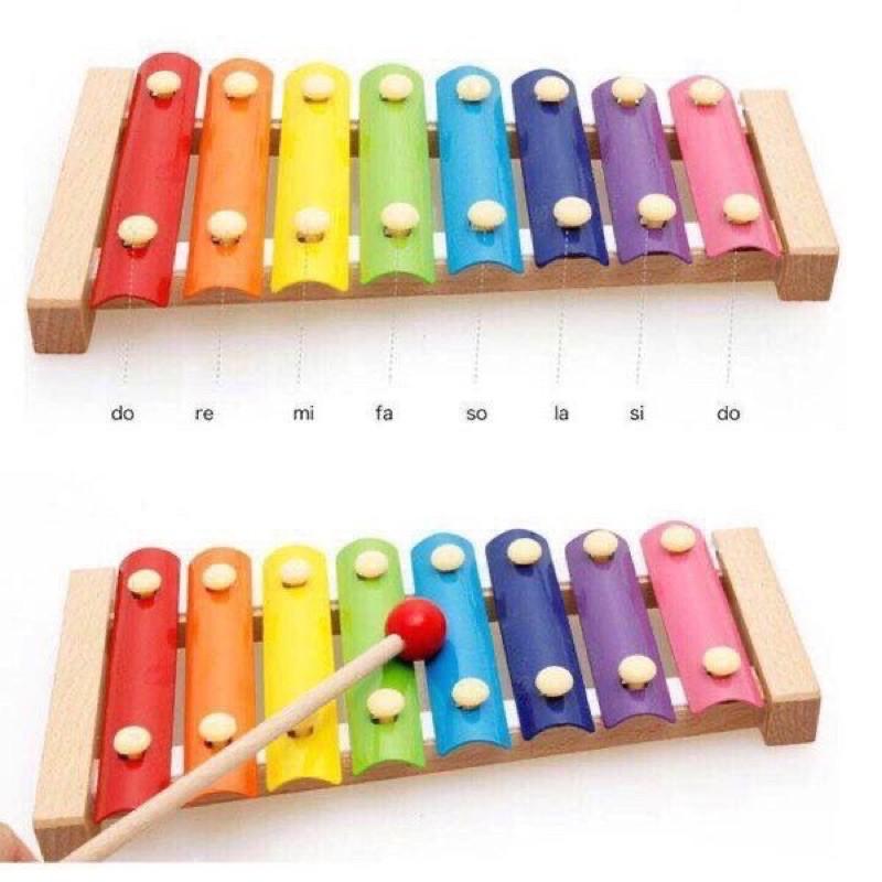 Đàn gõ 8 thanh xylophone cho bé- Đồ chơi gỗ thông minh