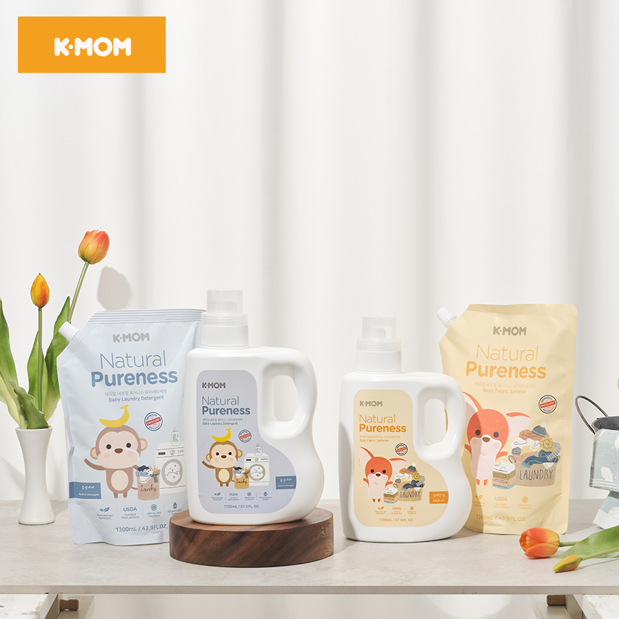 NƯỚC XẢ VẢI SƠ SINH HỮU CƠ K-MOM HÀN QUỐC (TÚI 1300ML)