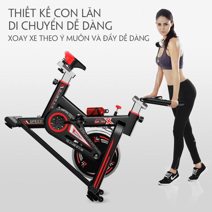 XE ĐẠP THỂ DỤC TẠI NHÀ - KHUNG THÉP CƯỜNG LỰC CHỐNG GỈ - TRỌNG TẢI TỐI ĐA 180 KG