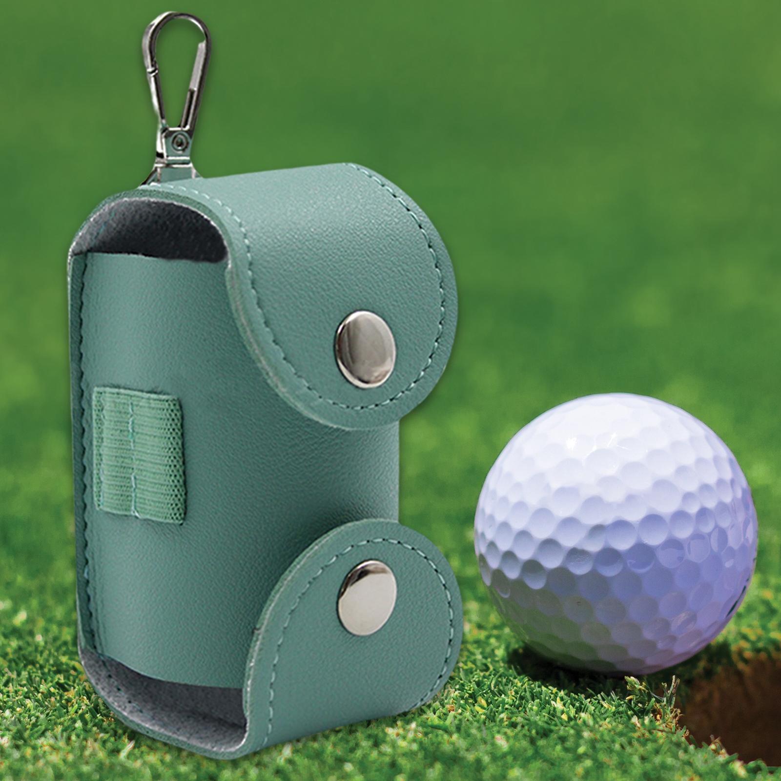PU Leather Club Ball Pouch Waist Bag Golfer Outdoor Case