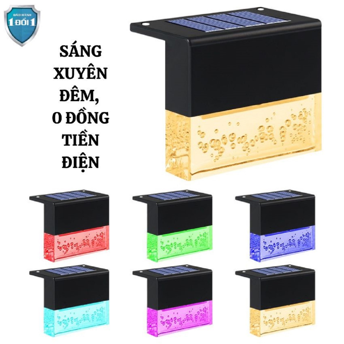 Đèn led năng lượng mặt trời trang trí sân vườn, gác tường rào, cổng ngoài trời, rọi tranh, chống nước, tự động phát sáng, tự động bật tắt