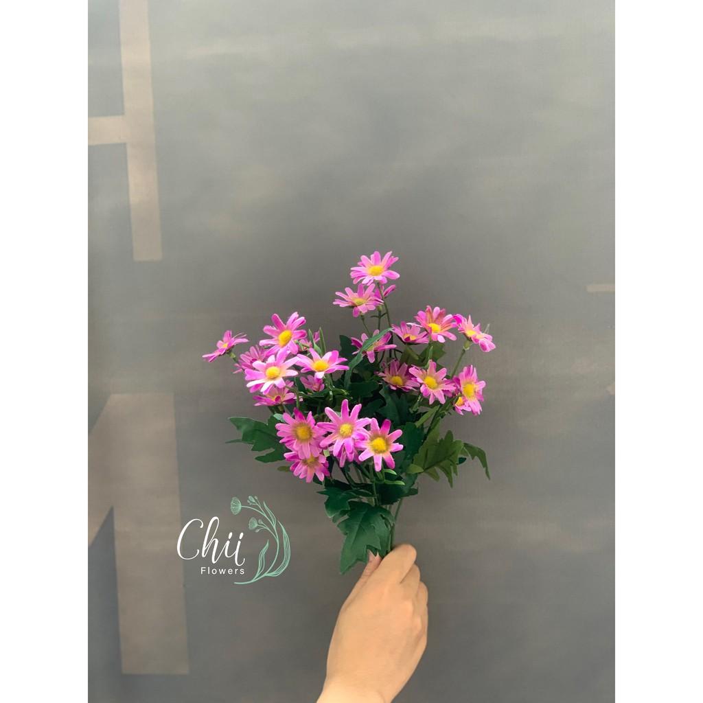 Hoa giả hoa lụa - Cụm hoa cúc họa mi cao cấp Hà Nội trang trí nhà đẹp CH69