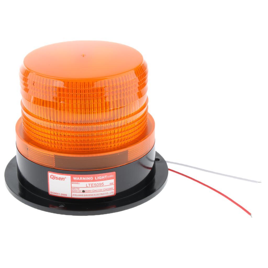 2Pcs 24V Flexible LED Warning Emergency Flash Strobe Rotating Beacon Light Motor