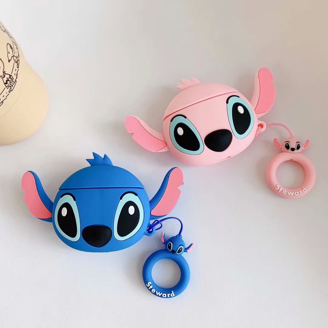 Vỏ Bao Silicon Bảo Vệ Hình Stitch Cho Case Airpods 1/2/Pro