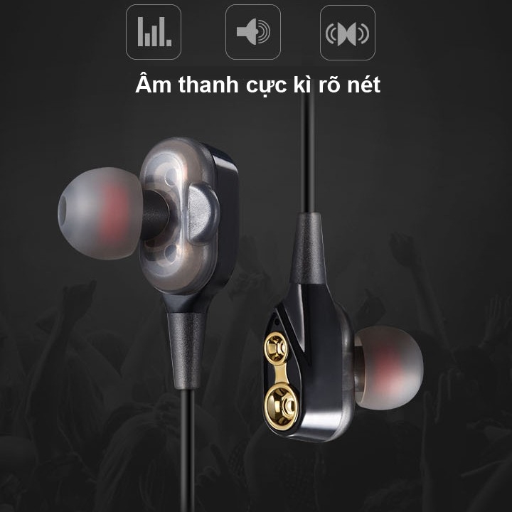 Tai nghe nhét tai không dây TX-21 HiFi lõi kép siêu bass với âm thanh chất lượng cao - kết nối bluetooth - có mic thoại