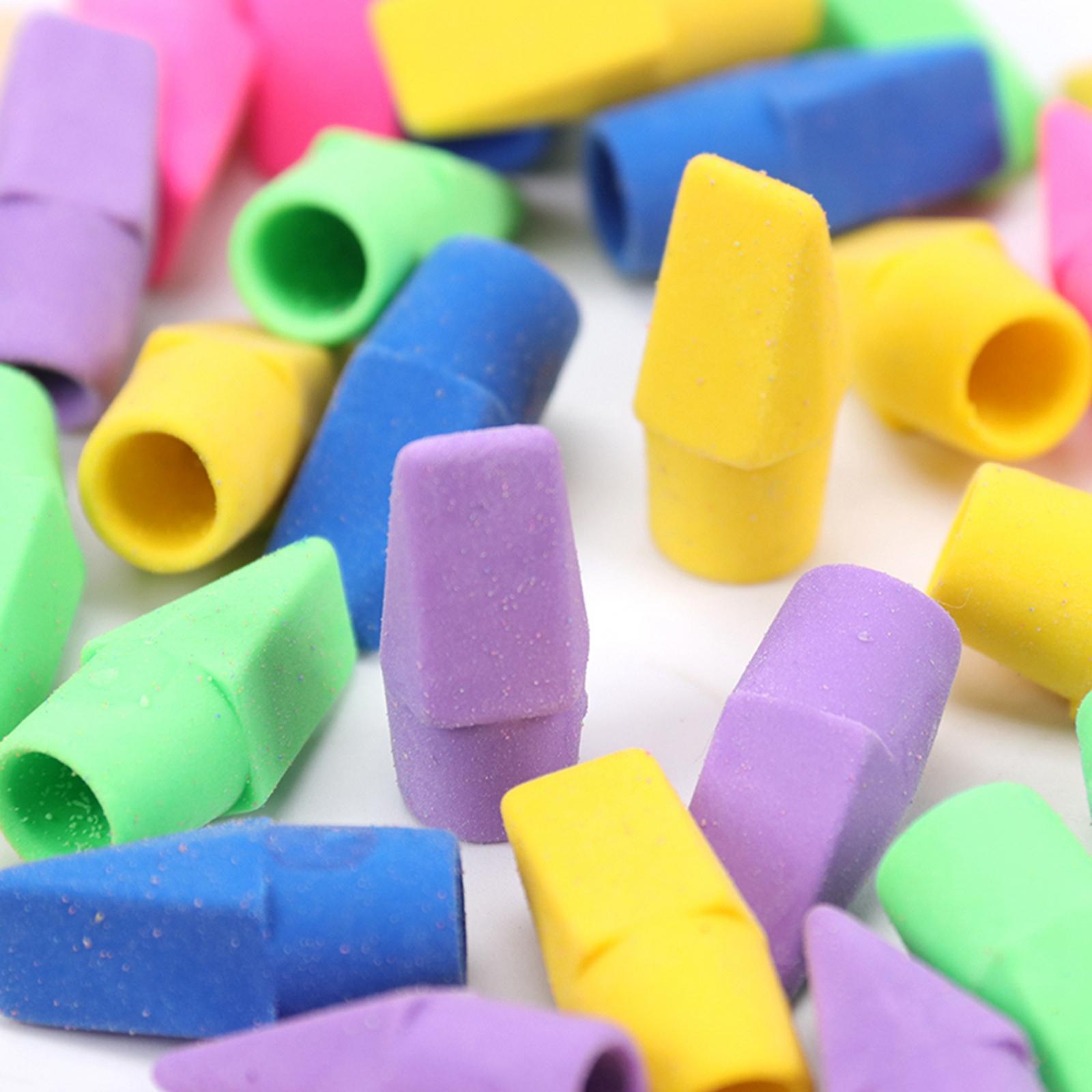 100 Pieces Eraser Hats Stationery Pencil Top Erasers for Home Supplies
