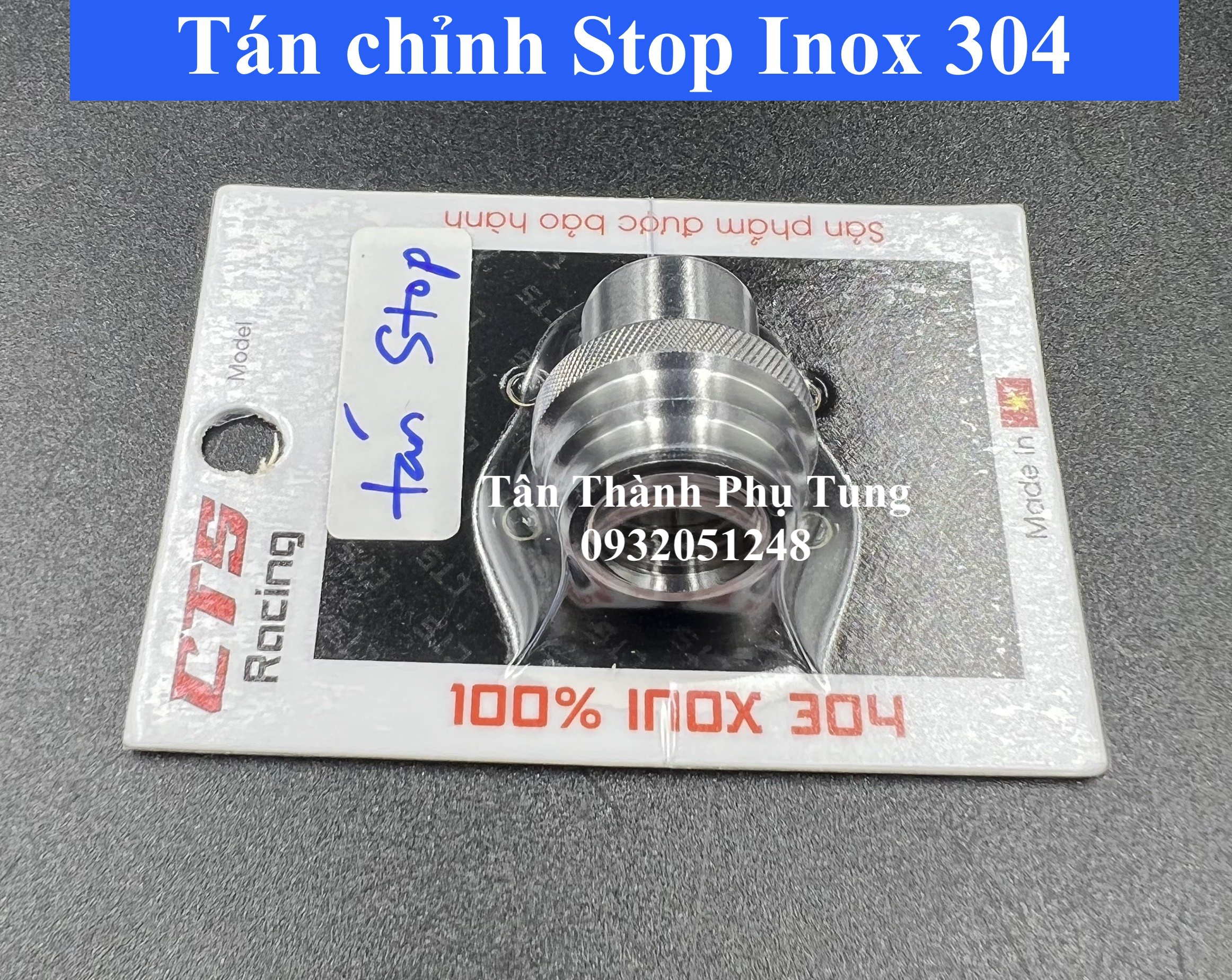Tán chỉnh Stop Inox 304 CTS dành cho Wave, Dream, Future