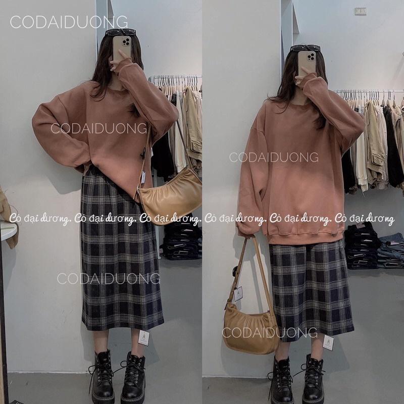 Áo nỉ cổ tròn trơn