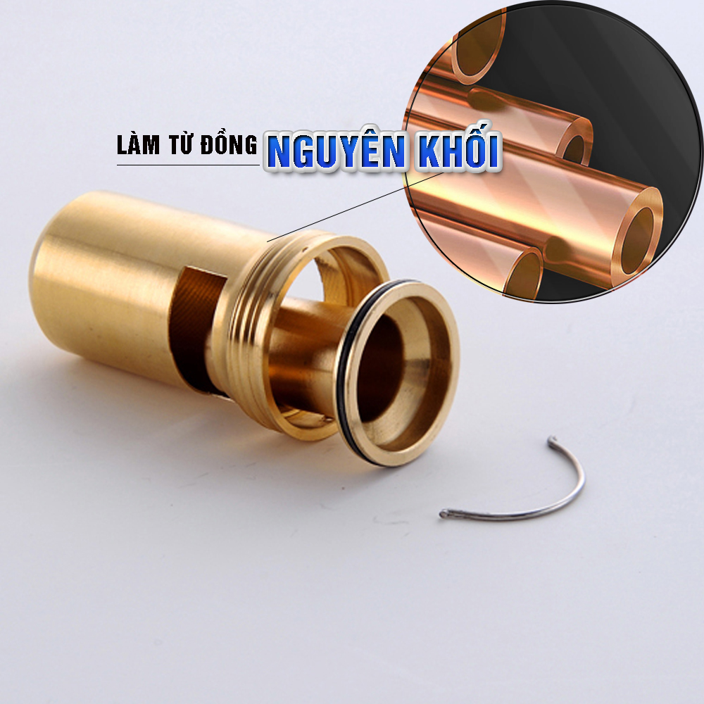 Phễu ga thoát sàn ngăn mùi, vi khuẩn, côn trùng trào ngược lên INOX SUS 304, lõi đồng, MIHOCO 183