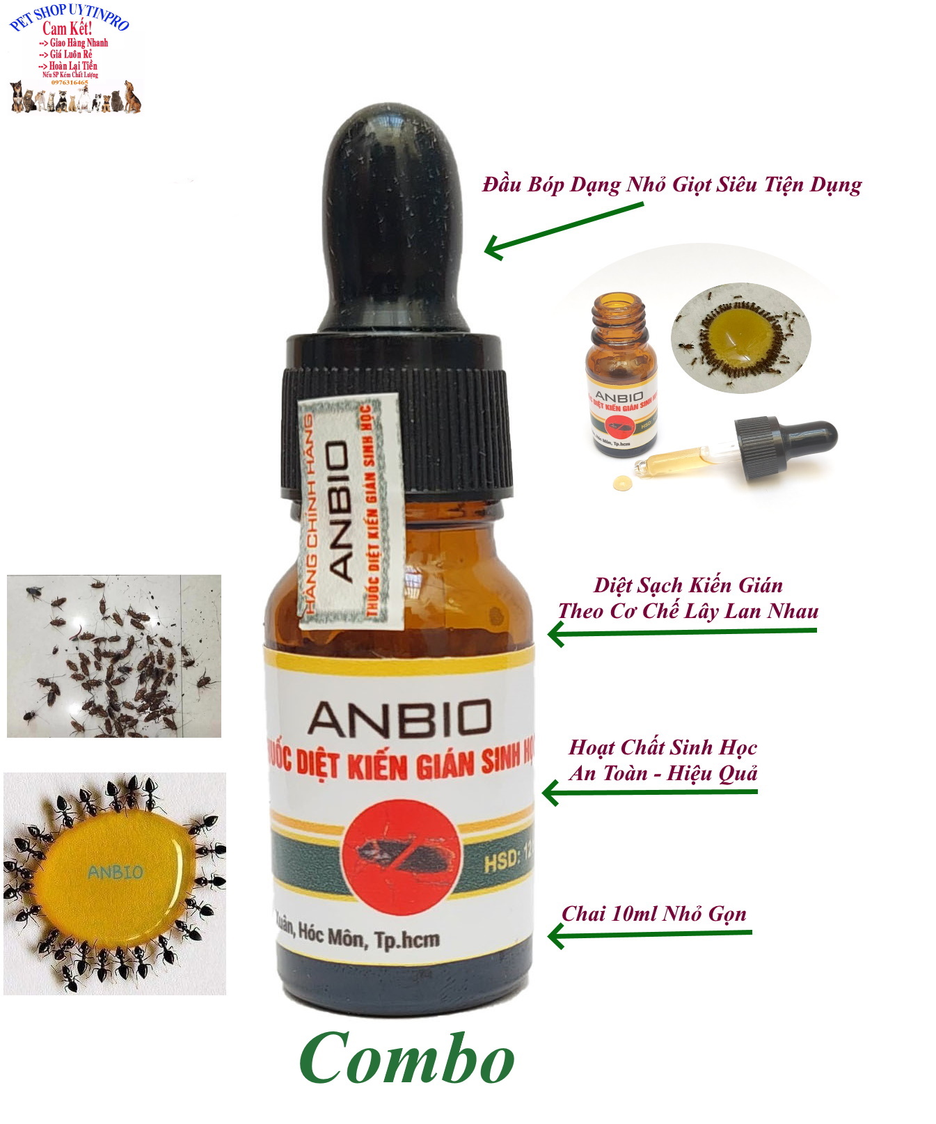 Combo 2 chai thuốc Diệt kiến gián Sinh học ANBIO Chai 10ml Diệt sạch kiến gián An toàn Hiệu quả Xuất xứ Việt Nam