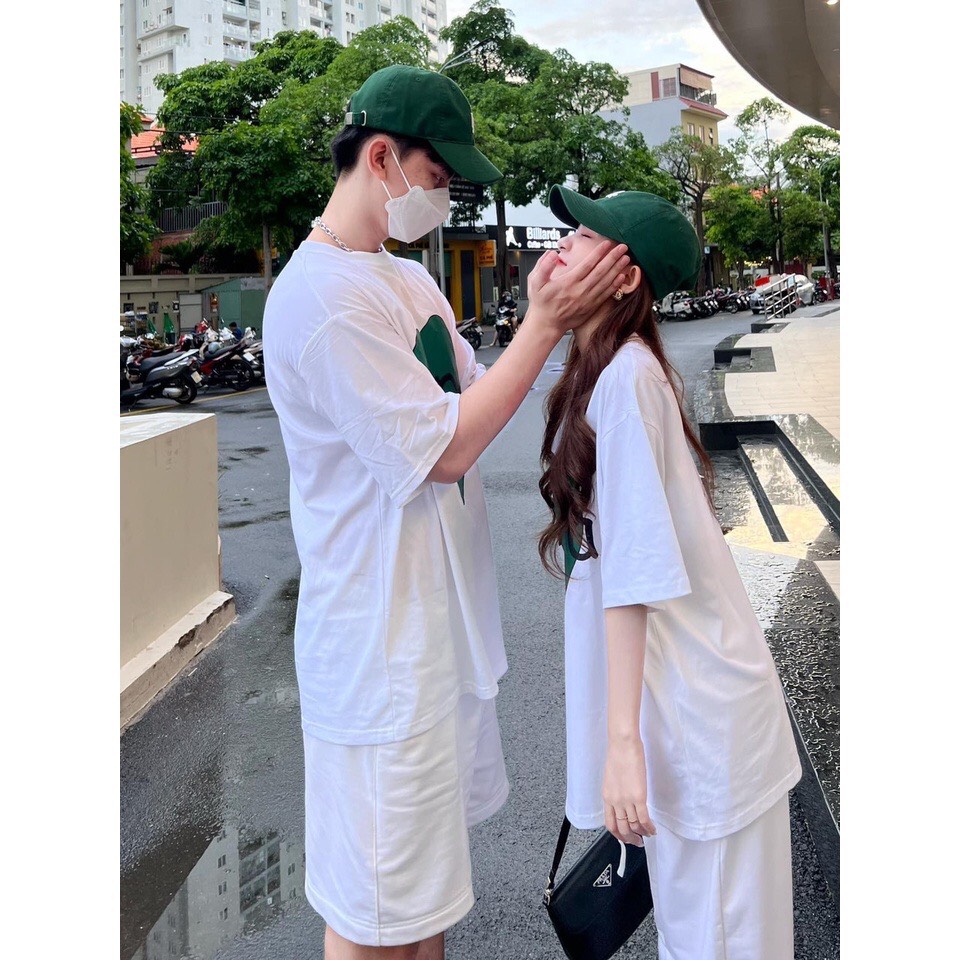 Áo đôi nam nữ in hình TRÁI TIM OPPA , áo đôi tay lỡ form rộng ulzzang