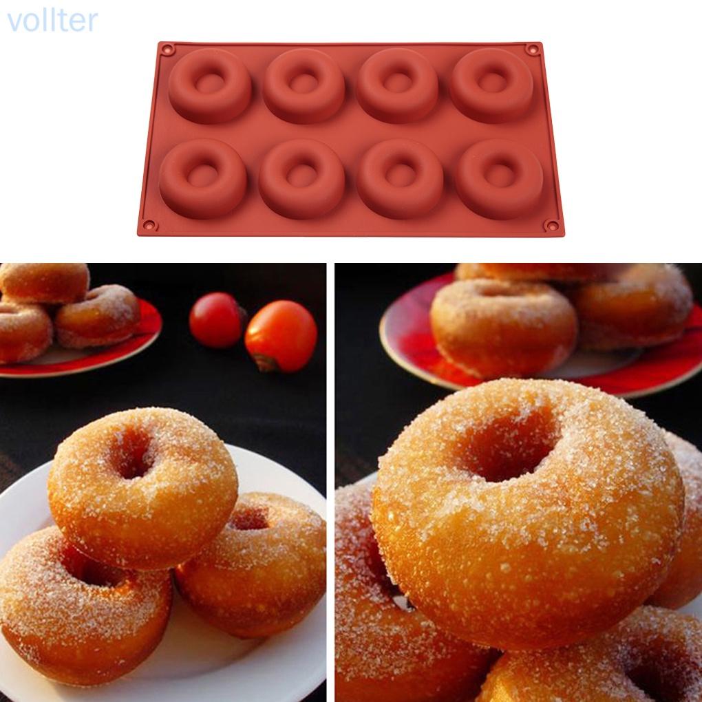 Khuôn silicone làm bánh donut 8 ngăn