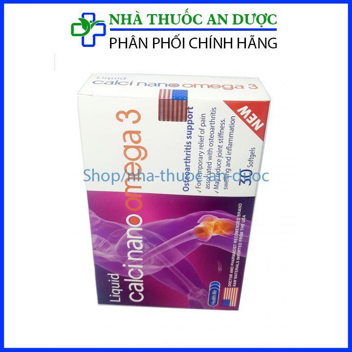 Viên uống Liquid Calci Nano Omega 3 hỗ trợ sức khoẻ xương khớp, phát triển chiều cao, ngừa loãng xương - Hộp 30 viên
