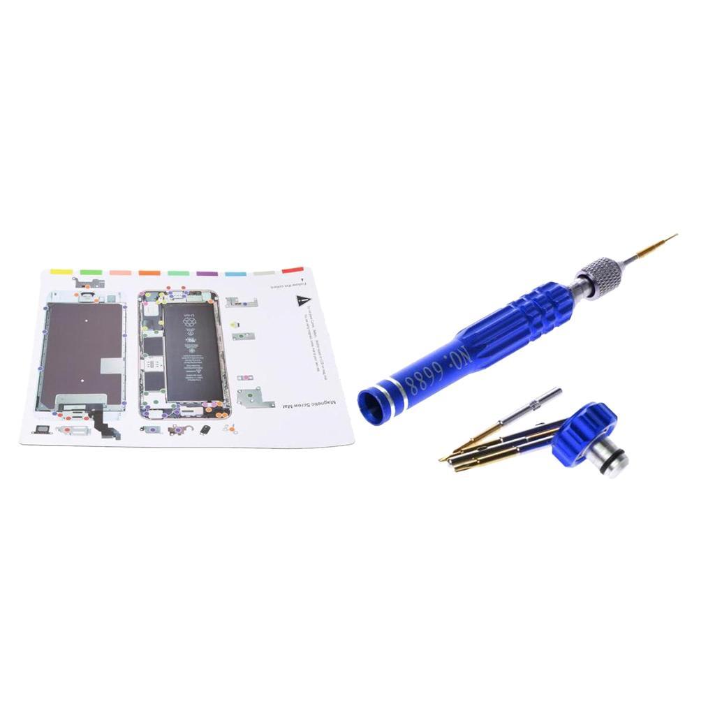 Magnetic Repair Tool Set, Non-Slip Screws Pad Keeper Chart Map + Repair Screw Drivers for iPhone 6s Plus
