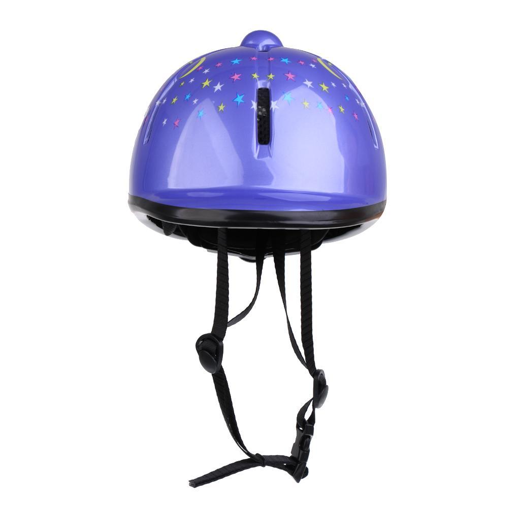 2Pcs Kids/Childs/Toddlers Adjustable Horse Riding Hat Ventilated Helmet, Black+Purple
