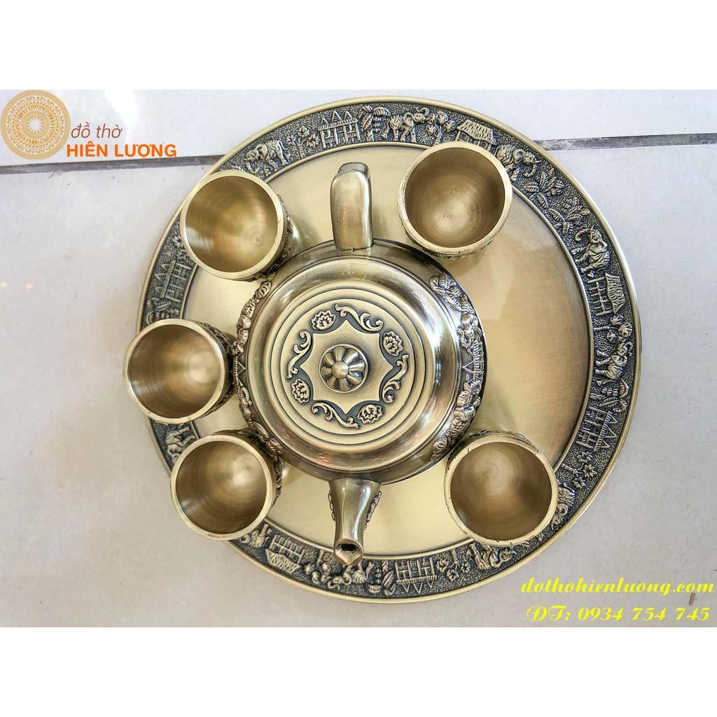 Bộ Âm Chén Uống Trà Cao Cấp Bằng Đồng