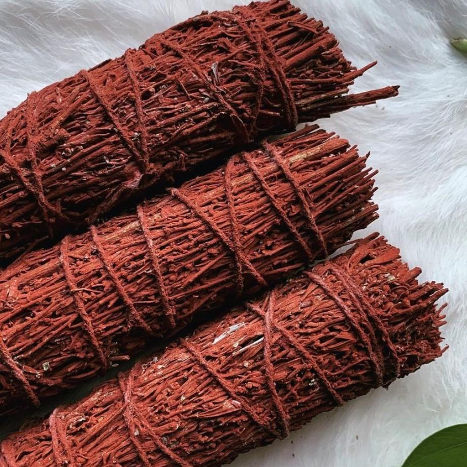 Xô Thơm Huyết Rồng (Dragon's Blood Sage & Red Sage) Làm Sạch Không Gian & Nâng Cao Tinh Thần Chuyên Sâu l XÔ THƠM THANH TẨY - White Sage - 10 cm