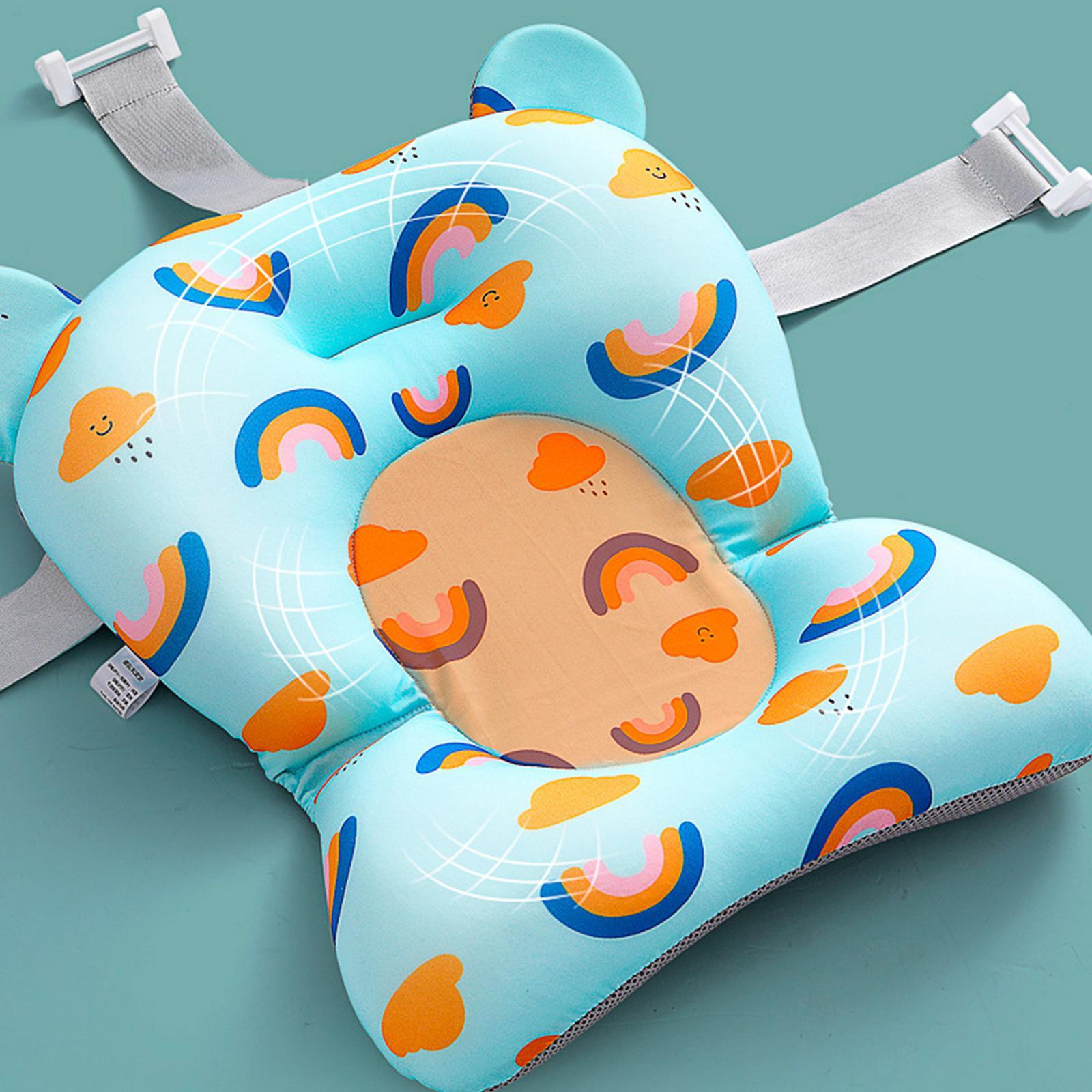 Dolity Baby Bath Seat Support Mat Foldable Baby Bath Tub Pad