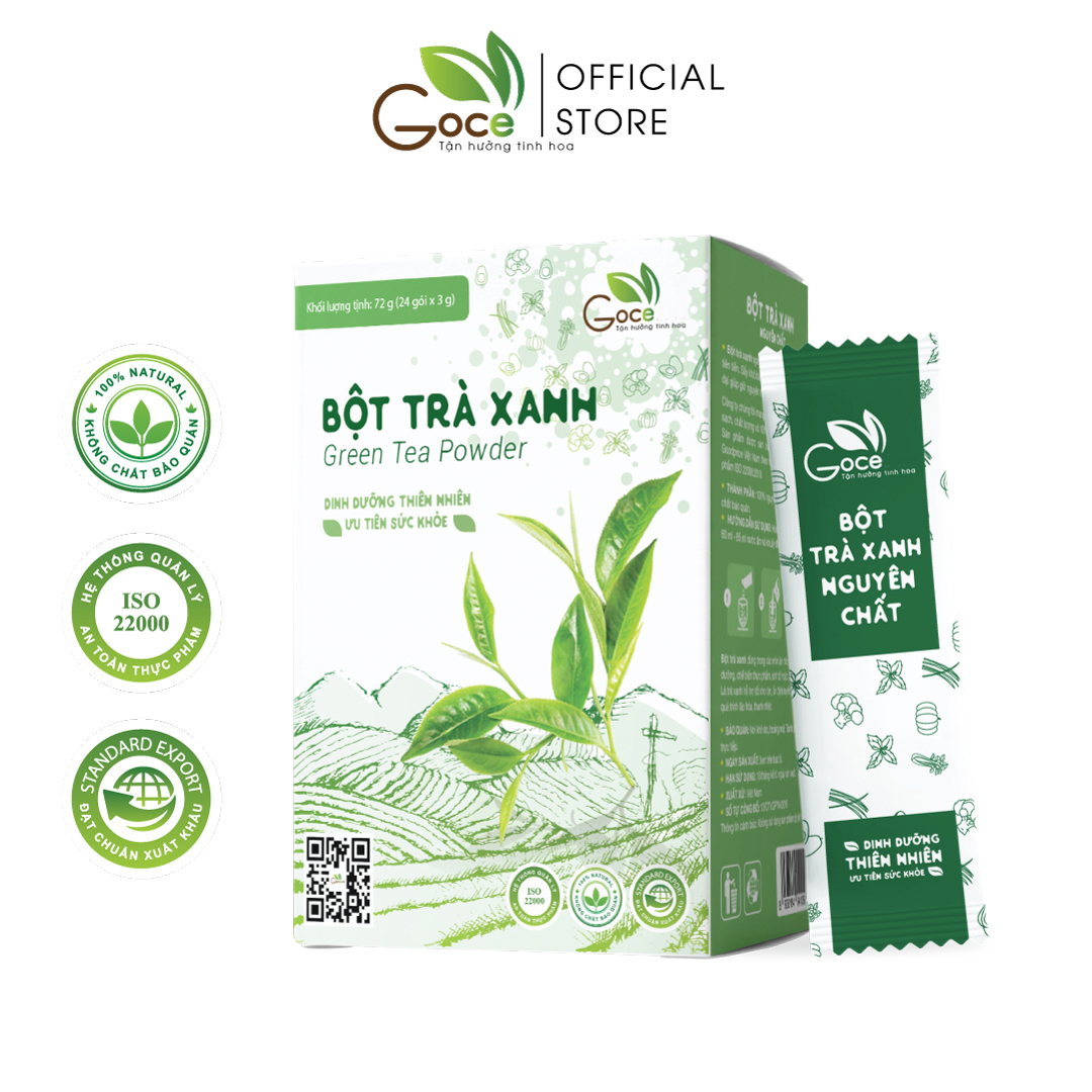 Bột trà xanh nguyên chất Goce - 72g (24 gói x 3g)