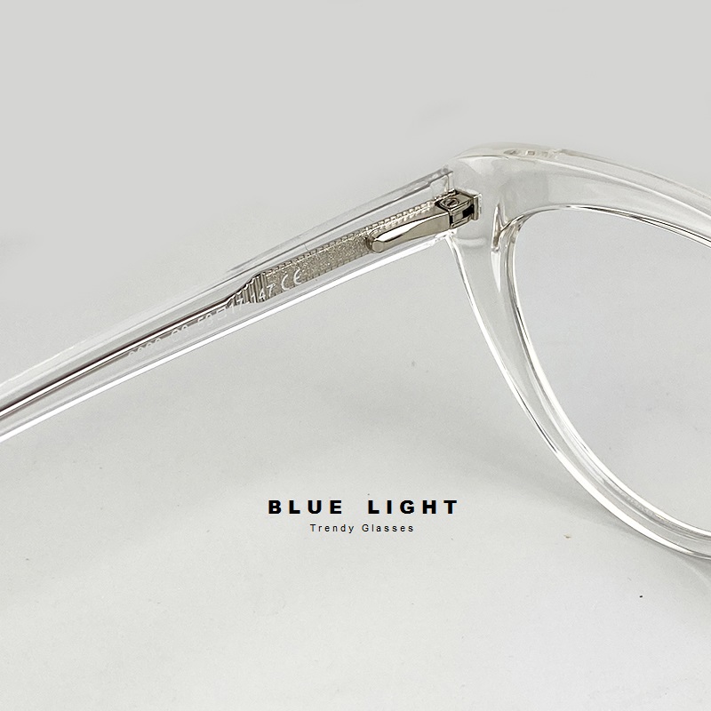 Gọng Kính Cận, Kính Giả Cận Mắt Mèo Cao Cấp  Đen, Cam Trong Suốt - BLUE LIGHT